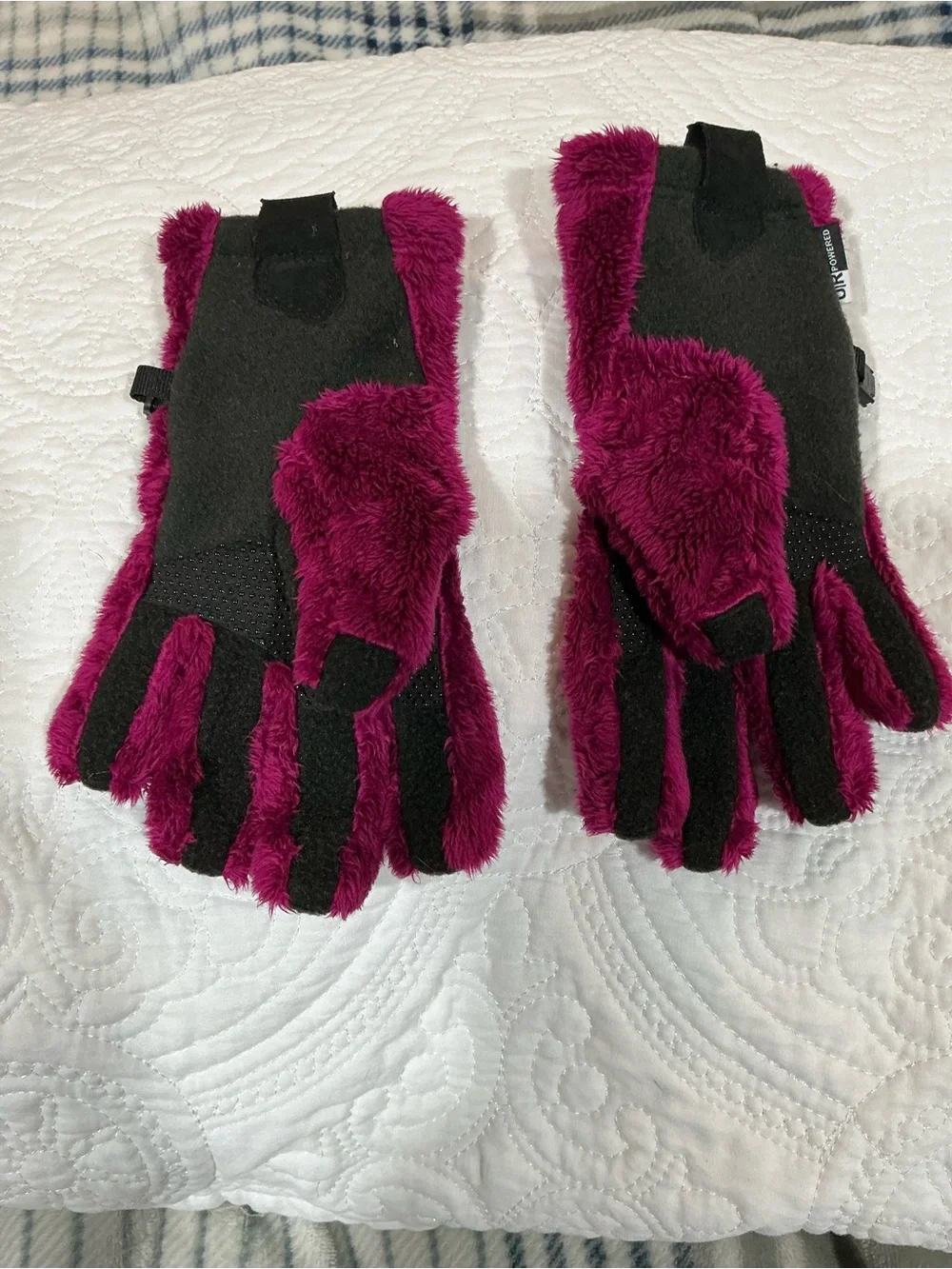 💙 The North Face Osito Etio Gloves Pink / Purple Fleece Gloves - Girls M (01348)